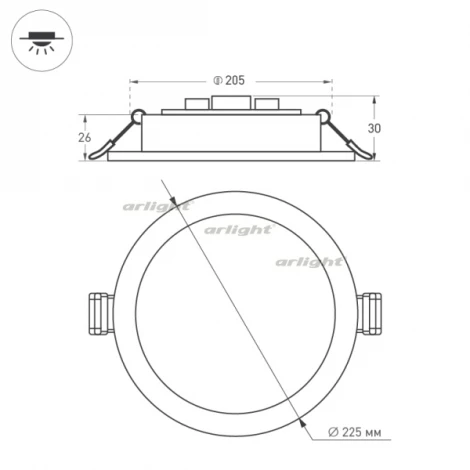 Встраиваемый точечный светильник Arlight DL 021443 (LED, 220V, круглые, IP40)