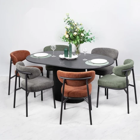 Стул Lucas 2 темно-серый шенилл с чёрными ножками Bradex Home FR 1087