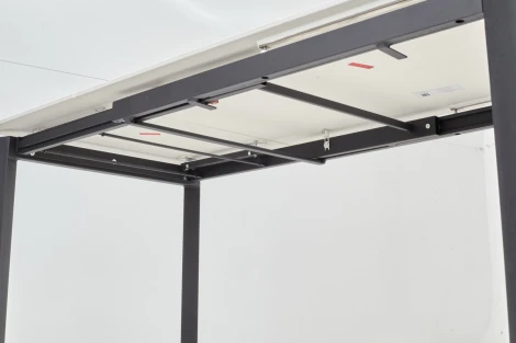 Стол CORNER 120 MATT WHITE MARBLE SINTERED STONE/ BLACK