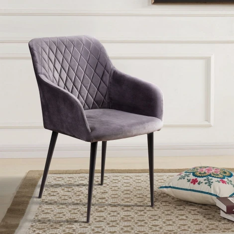 Стул с подлокотниками Robert, бархат антрацит 14 Top Concept ROBERT 74819