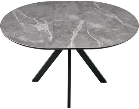 Стол Rudolf круглый раскладной 100-130x100x75см, серый керамогранит, черный Bradex Home арт.RF 0643