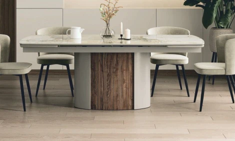 Стол БАТИСТ 200 цвет ПАТАГОНИЯ (PATAGONIA), керамика / ЛАТТЕ / ОРЕХ ЭККО M-City 64769