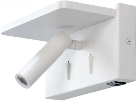 Настенный светильник с беспроводным ЗУ с полкой для чтения Декарт CL704370 LED USB QI (220V, выключатель)