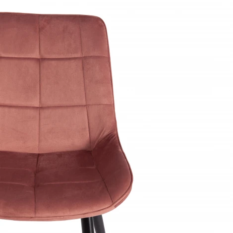 Стул Abruzzo/Абруццо (мод. 8060)/2 шт. в упаковке металл/велюр, 54х62х83см, коралловый (HLR-44)/черный (Комплект из 2 шт.) Tetchair 24541