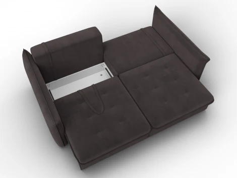 Диван прямой Лига-100 НПБ (ДСП,Фанера/Пластик/Велюр/Коричневый) Лига Диванов 133651