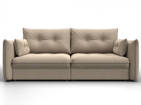 Диван прямой Лига-100 НПБ (ДСП,Фанера/Пластик/Велюр/Бежевый) Лига Диванов 133647