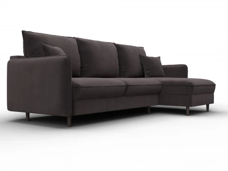 Диван угловой Лига-064 НПБ угол универсальный (ДСП/Дерево/Велюр/Коричневый) Лига Диванов 134773