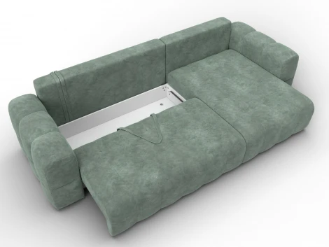 Диван угловой Лига-110 НПБ угол универсальный (ДВП,ДСП,ЛДСП,Брус,Фанера,Велюр/Зеленый) Лига Диванов 136524
