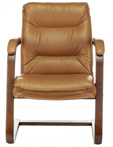 Кресло Бюрократ T-9927WALNUT-AV горчичный кожа полозья дерево