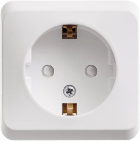 Розетка накладная с заземлением и шторками (белый) Systeme Electric Этюд PA16-004B