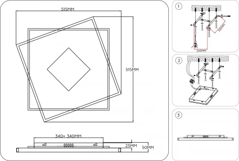 Потолочный светильник светодиодный с регулировкой цветовой температуры Ambrella COMFORT FL4790 (220V)