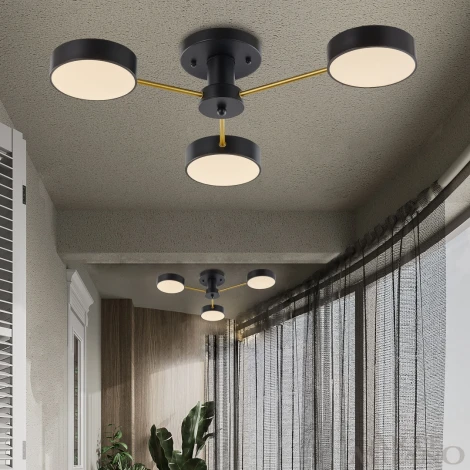 Потолочная люстра на штанге Arte Milano Ferrara 252006/3 Bk/Bk (LED, 220V, круглые)