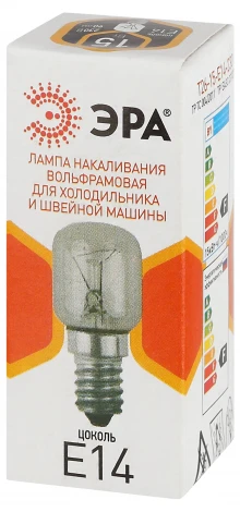 Лампочка накаливания E14 15W ЭРА T26-15-E14-230