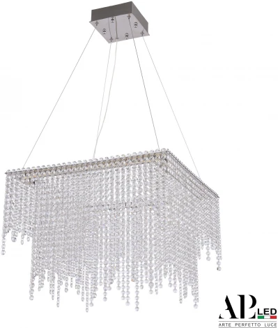 Подвесная люстра светодиодная APL LED Sicilia SH04.52.D.Ni.4000 (220V, хрусталь, на тросе)