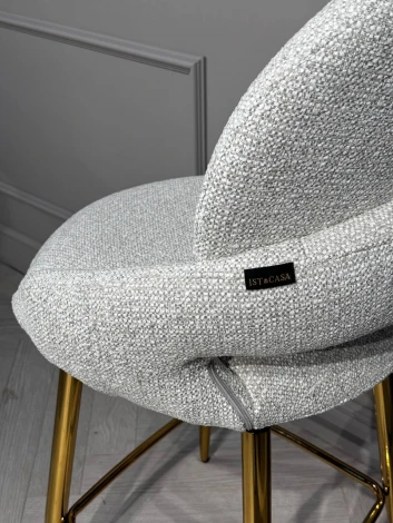 Стул барный IST-CASA Виола BS1241-WT, 55х46х105 см, белый крем/золото