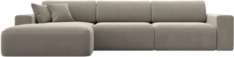 Диван угловой Лига-036 НПБ Классик Лонг левый угол (Бежевый/Микровельвет) Лига Диванов арт.121381L