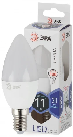 Лампочка светодиодная E14 11W ЭРА LED B35-11W-860-E14