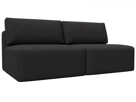 Диван прямой модульный Лига-060 НПБ (ЛДСП,Брус,Фанера/Пластик/Замша/Коричневый) Лига Диванов 129466