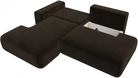 Диван угловой Лига-036 НПБ Модерн левый угол (Коричневый/Микровельвет) Лига Диванов арт.121400L