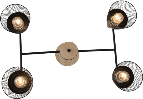 Потолочная люстра на штанге Reluce 01492-0.3-04 BK+WOOD (220V)