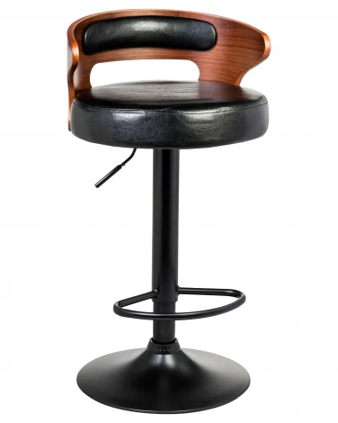 Набор 2 шт стул барный DOBRIN FRED BLACK (коричневое дерево, чёрный)