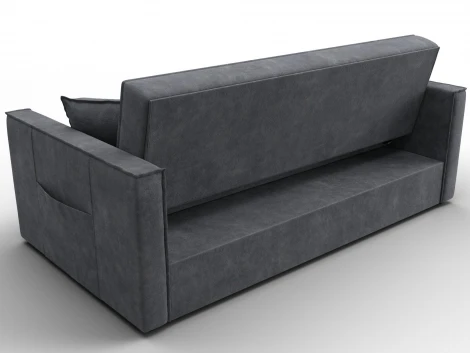 Диван прямой Лига-104 (160) (ЛДСП,Брус,Фанера,Велюр/Темно-серый) Лига Диванов 134880