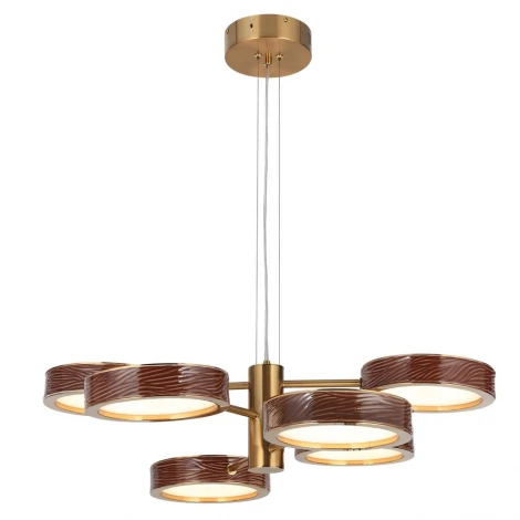Подвесная люстра Odeon Light Riviera 5450/99LB коричневый/античная бронза/металл/керамика/хрусталь/акрил LED x 99W 2000К/3000K/4000K/переключ
