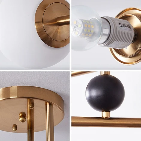 Люстра на штанге Jesi Gold ImperiumLoft Jesi01 (185383-26) (220V, шарики)