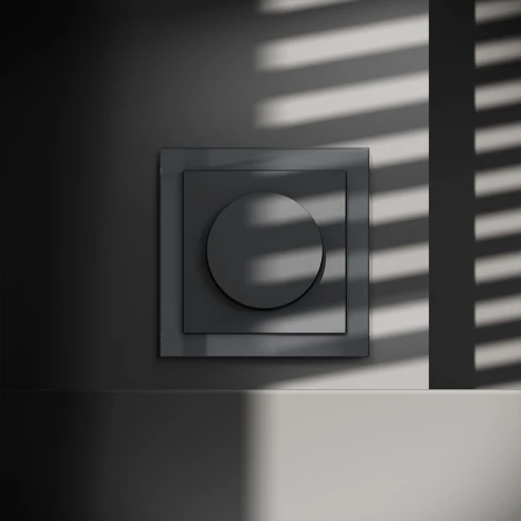 Диммер поворотно-нажимной 600 Вт (графит) Voltum S70 VLS070307