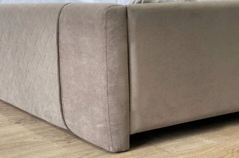 Кровать с подъемным механизмом Хлоя 120х200 см Mebelson (ДСП,Ткань/Латте) арт.ZP.KM1.2-24.2763