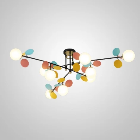 Потолочная люстра на штанге Matisse B D120 Black Multicolor ImperiumLoft Matisse-B (194953-23) (220V, шар)