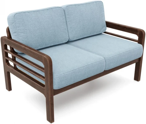 Диван Arsko прямой Бергер М орех рогожка голубая