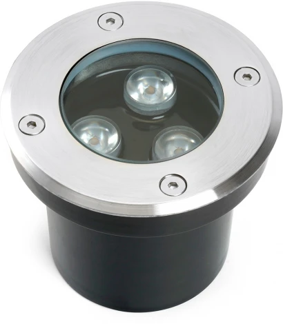 Встиваемый светодиодный свтельник (грунтовый) Feron SP2801 48452 3W, AC12-24, низковольтный, 3000К, черный, Dвн.диаметр:70m (круглые, IP67)