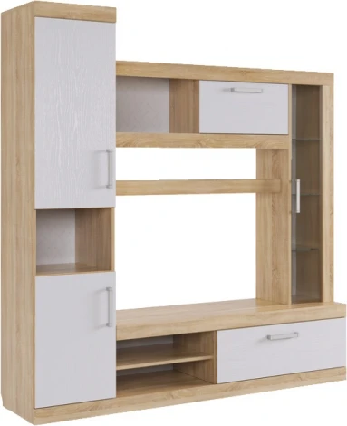 Макси Мини-стенка, цвет дуб сонома/белое дерево Mebelson (арт.MSM-001.2724)