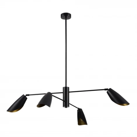 Потолочная люстра на штанге Evoluce Alton SLE1254-403-04 Черный/Черный, золотой E14 4*60W