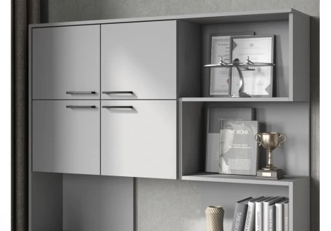 Компьютерный стол Эльброни левый шиншилла серая 664908