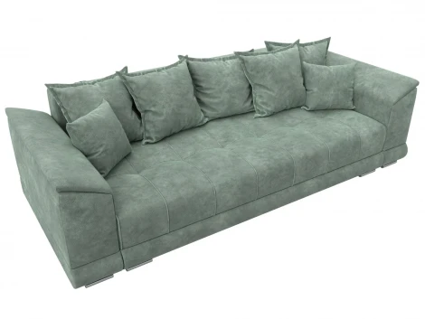 Диван прямой НордСтар НПБ (ДСП,ЛДСП,Брус/Пластик,Металл/Велюр/Зеленый) Лига Диванов 133193