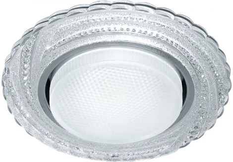 Светильник встраиваемый с белой LED подсветкой Feron CD4037 41905 RGB GX53 без лампы, прозрачный, хром (220V, круглые)