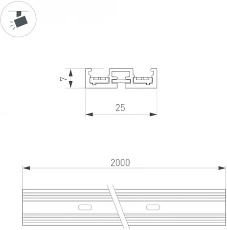 Трек (шинопровод магнитный) MAG-VIBE-TRACK-257-2000 (WH-BK) (Arlight, IP20 Металл) 053254