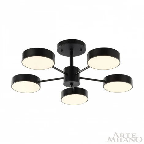 Потолочная люстра на штанге Arte Milano Ferrara 250906/5B Bk (LED, 220V, круглые)