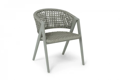 "Амстердам" стул плетеный из роупа, каркас алюминий, роуп серый круглый 4SIS арт.УТ-00009515