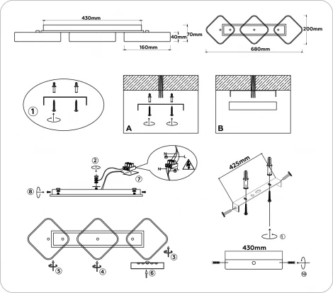 Потолочная люстра светодиодная с регулировкой цветовой температуры Ambrella COMFORT FL4878