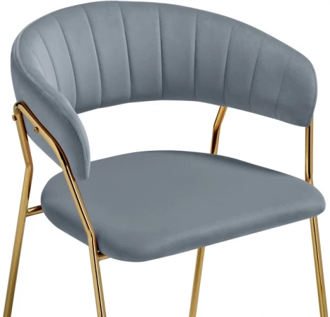 Стул Woodville на металлокаркасе Kamelia 1 gray / gold 15471