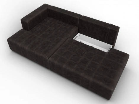 Диван угловой Лига-103 НПБ угол левый (ДСП,Брус,Фанера,Велюр/Коричневый) Лига Диванов 134827L