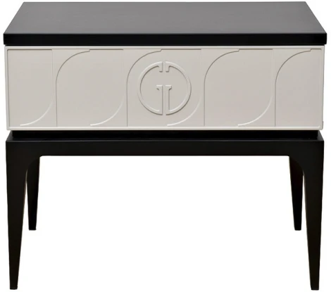 Тумба прикроватная Garda Decor GD-00002 (Черный/Черный,Белый)