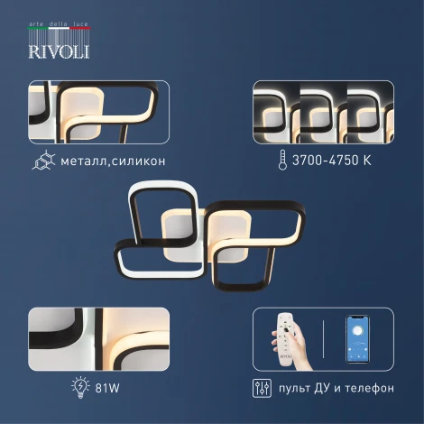 Потолочная люстра Rivoli Lydia 6104-101 (регулировка яркости, LED, 220V, пульт управления)