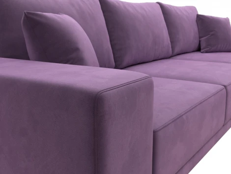 Диван угловой Льюес правый (Сиреневый/Микровельвет) Лига Диванов арт.122406