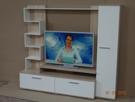 Тумба ТВ-1 дуб сонома/белый, СМ Мебель