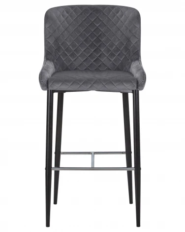 Стул барный CHRISTIAN'75 (черные ножки, темно-серый велюр (V108-91))