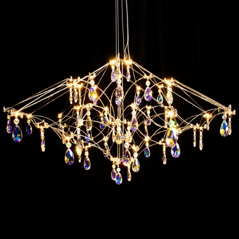 Подвесная люстра светодиодная хрустальная с пультом ILLUMICO IL0606-900HX-57 Ether
